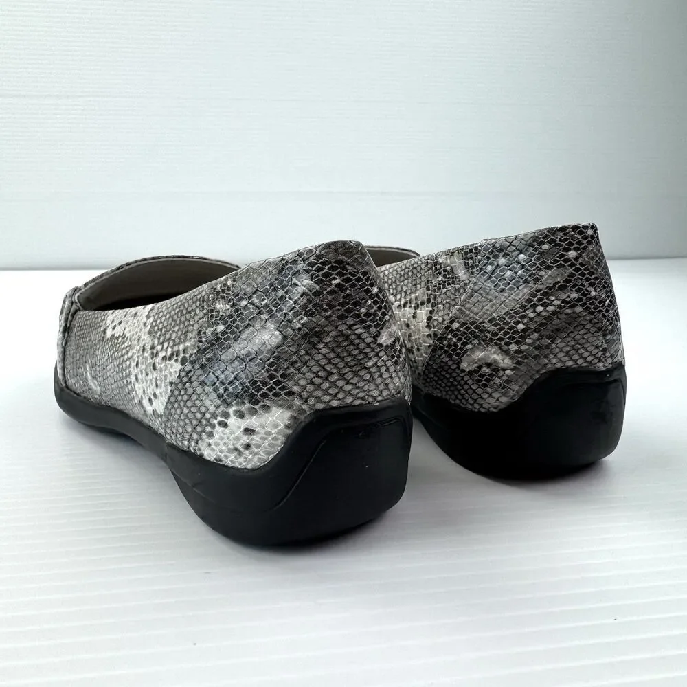 Kim Rogers Blayne Snake Print Loafers 7M Horsebit Comfort Flats